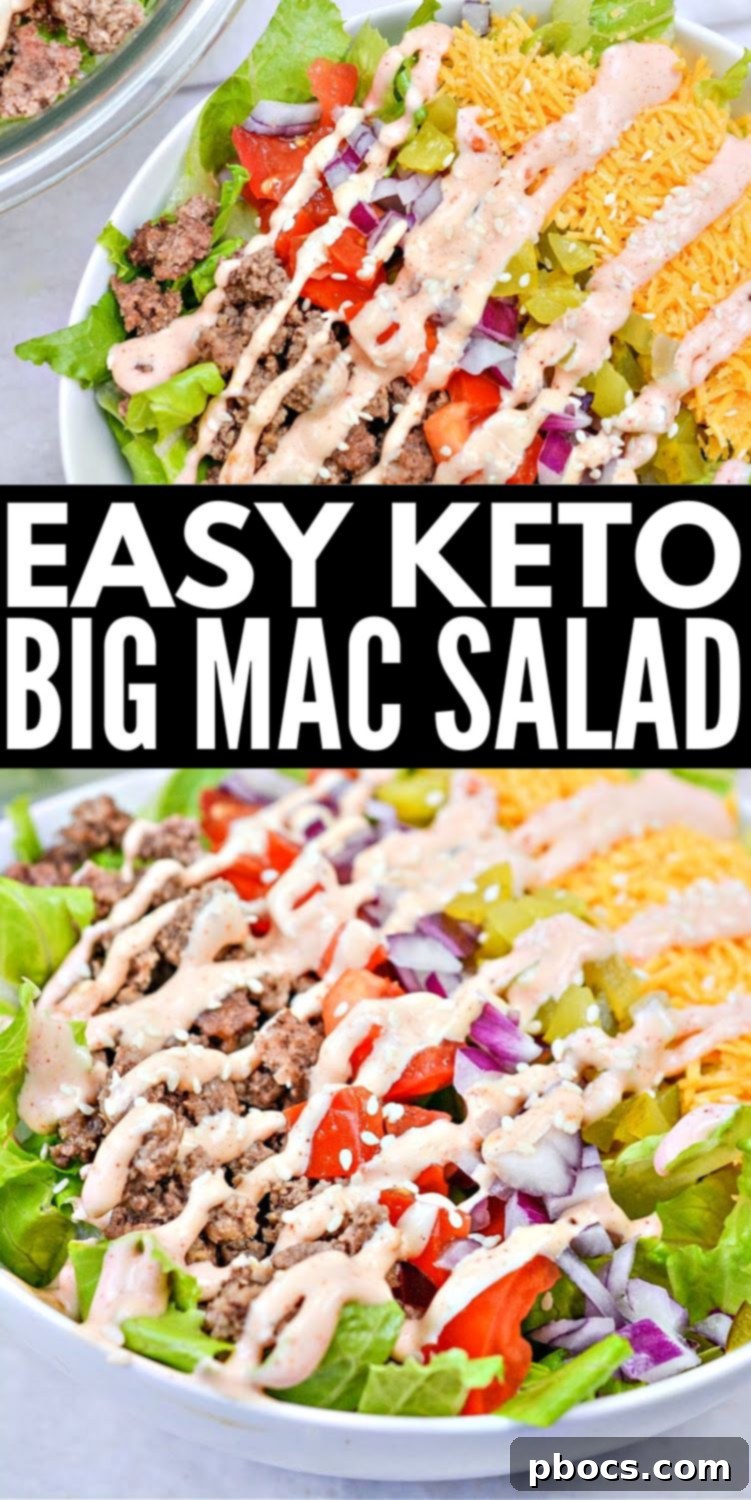 Keto Big Mac Salad Pinterest Pin