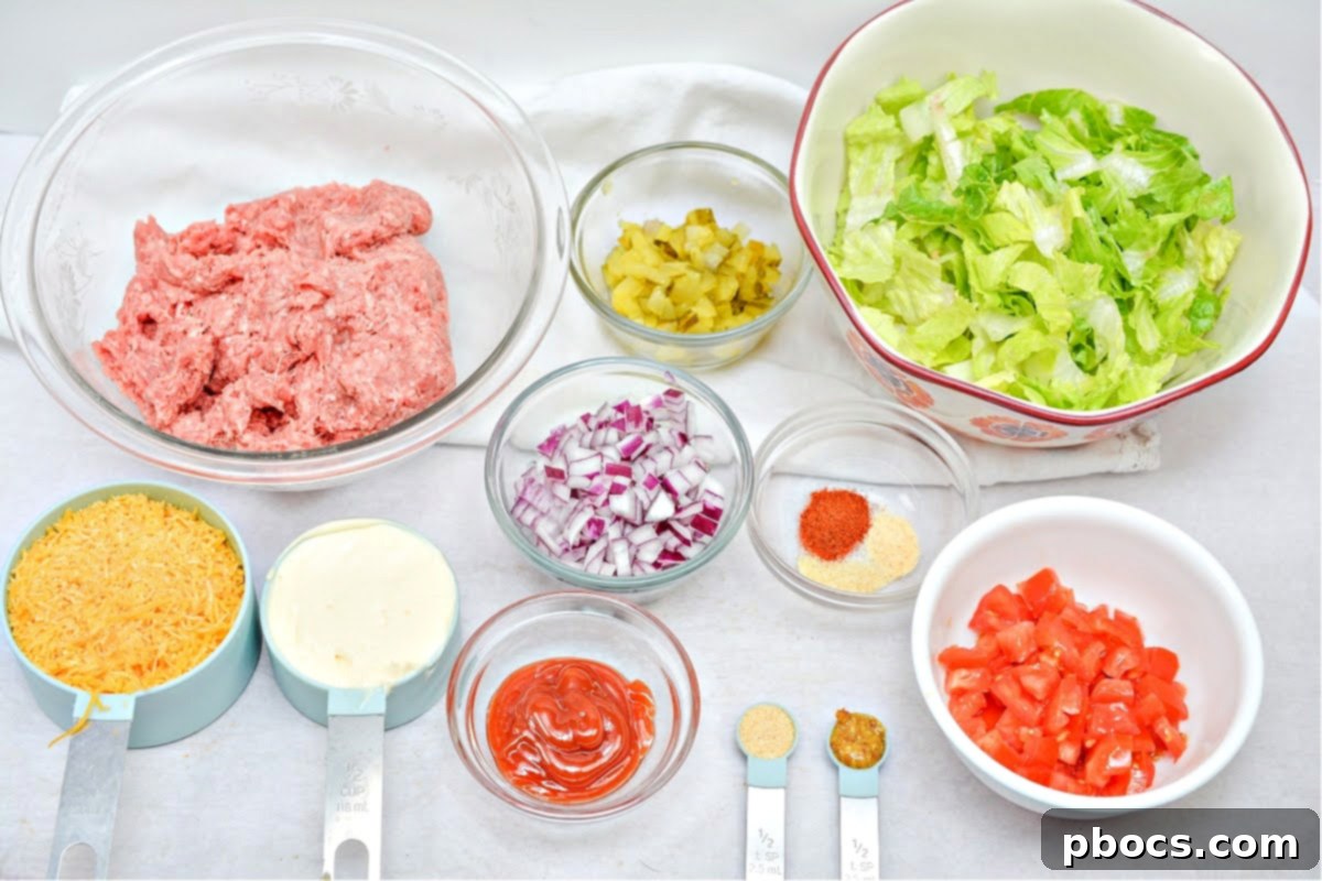 Close-up of the Keto Big Mac Salad dressing