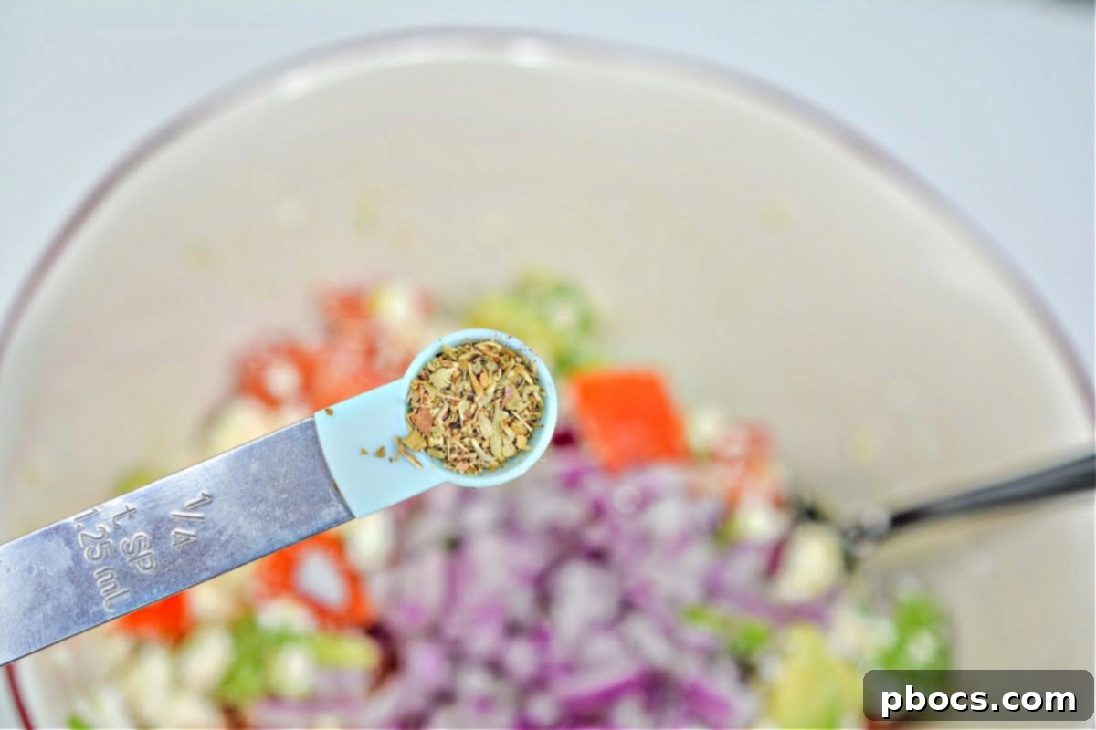 Mediterranean Avocado Feta Salsa 9 Preparing the zesty dressing for low-carb avocado feta salsa