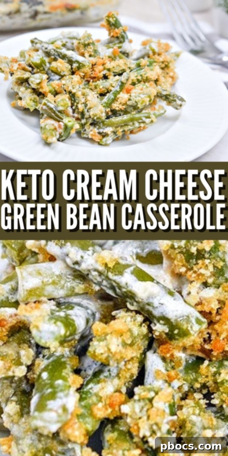 Keto Cream Cheese Green Beans collage pin