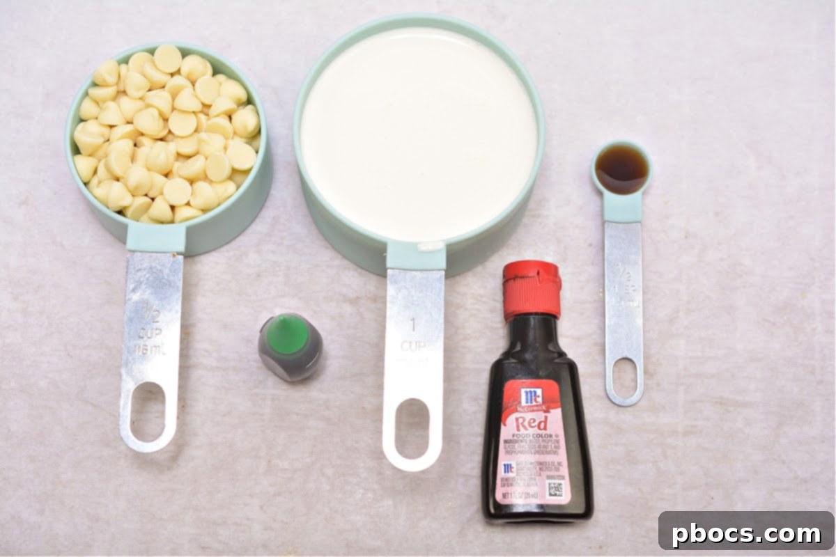 Decadent Keto White Chocolate Christmas Shooters 5 Melted keto white chocolate chips in a microwave-safe bowl, showing their smooth, glossy texture.