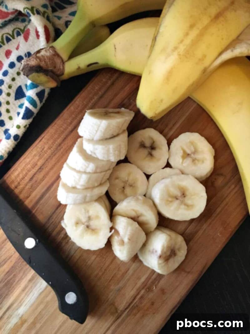 Homemade Banana Ice Cream 4th of July Must Haves Sliced bananas ready for freezing