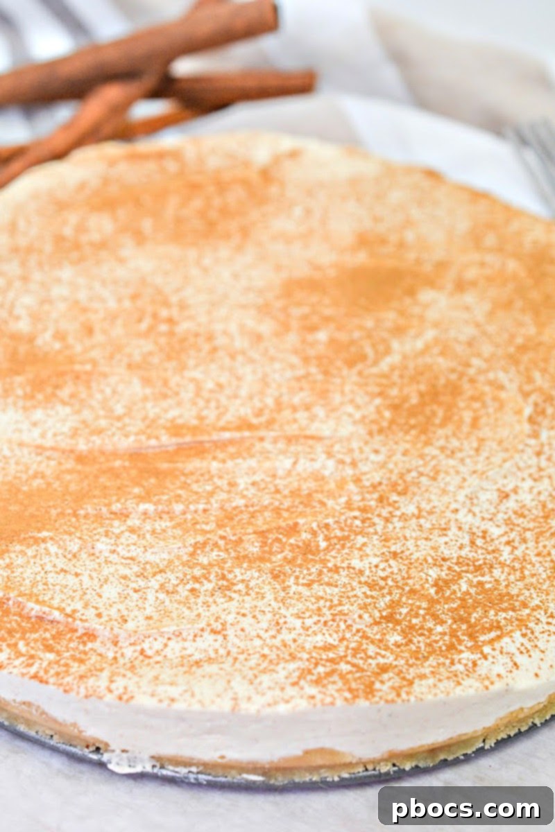 Keto Eggnog Cheesecake - ready for serving