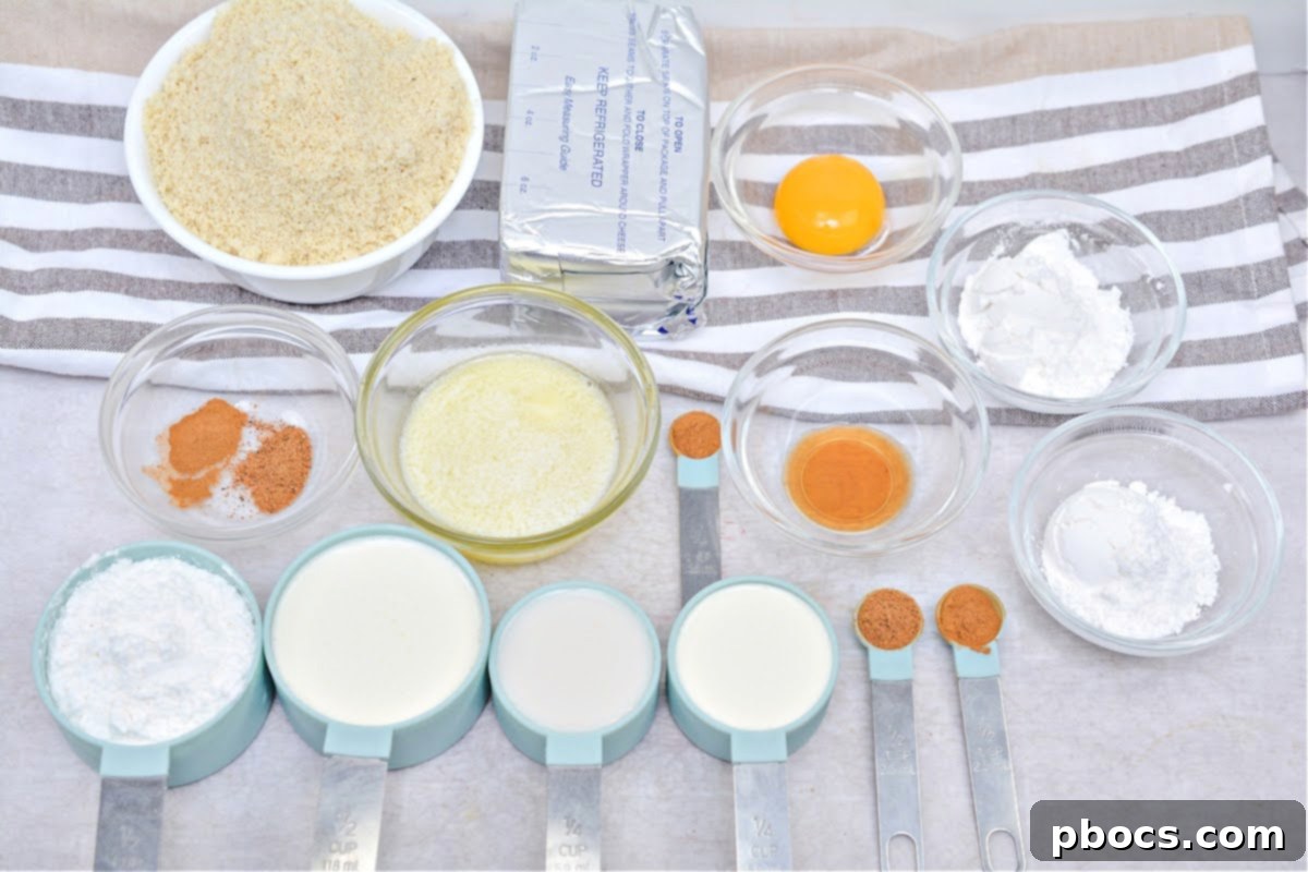 Keto Eggnog ingredients for homemade recipe