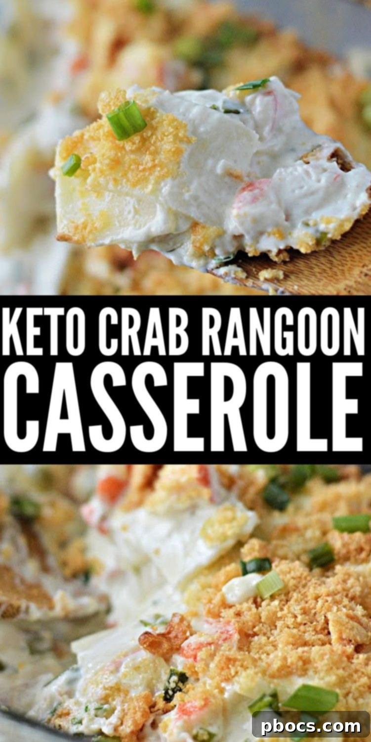 Creamy Keto Crab Rangoon Casserole 17 Keto Crab Rangoon Casserole pin graphic