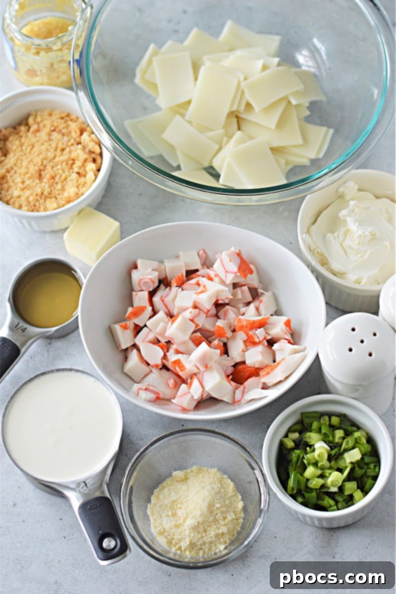Creamy Keto Crab Rangoon Casserole 4 Ingredients for Keto Crab Rangoon Casserole including crab and noodles