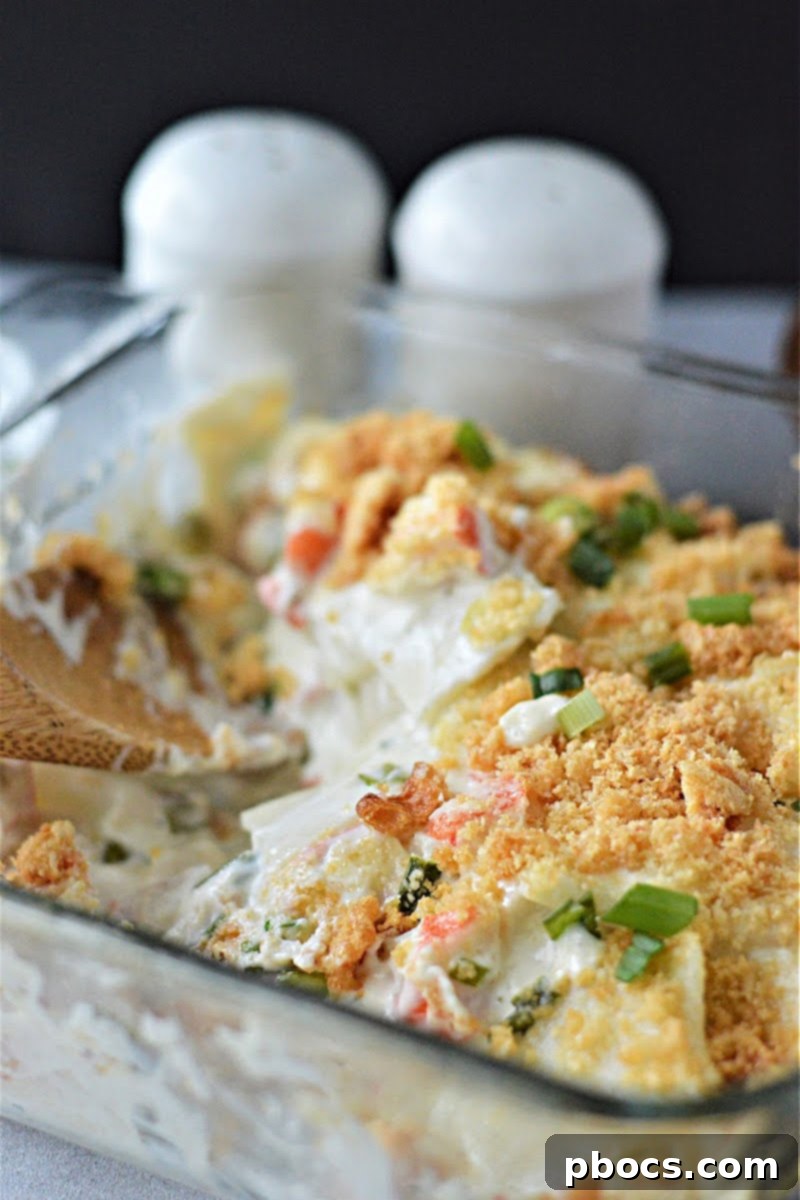 Creamy Keto Crab Rangoon Casserole 5 Prepared Keto Crab Rangoon Casserole ready for baking