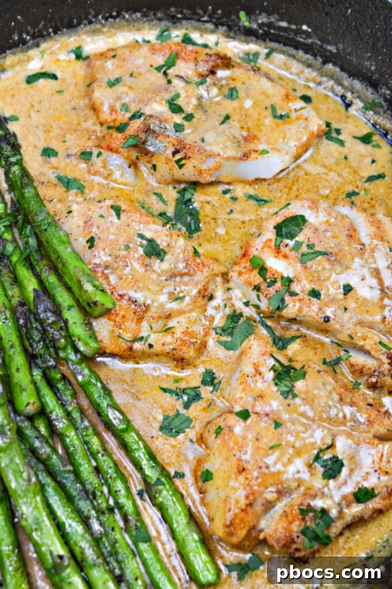 One-Pan Creamy Keto Cajun Cod & Asparagus 2 Creamy Keto Skillet Cajun Cod With Asparagus