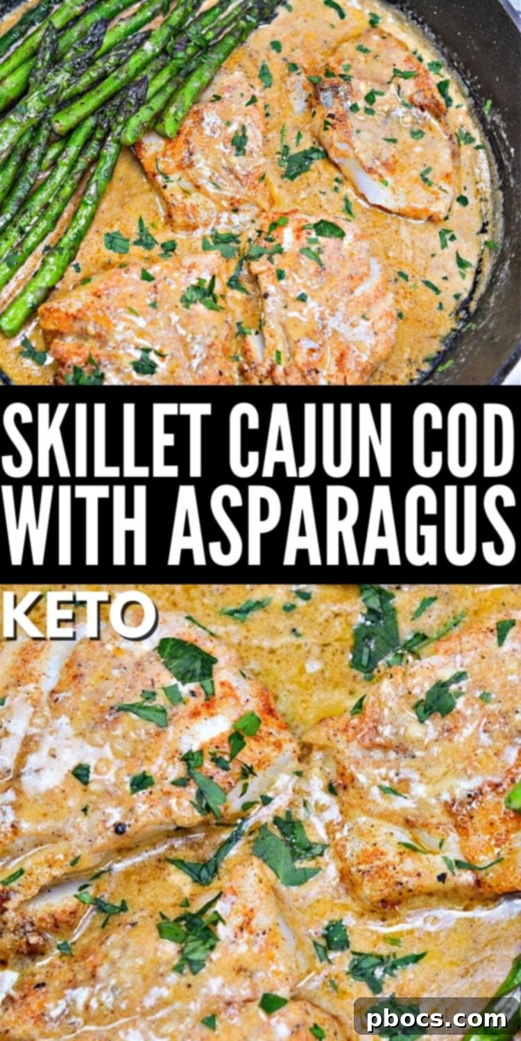 One-Pan Creamy Keto Cajun Cod & Asparagus 9 Creamy Keto Skillet Cajun Cod With Asparagus
