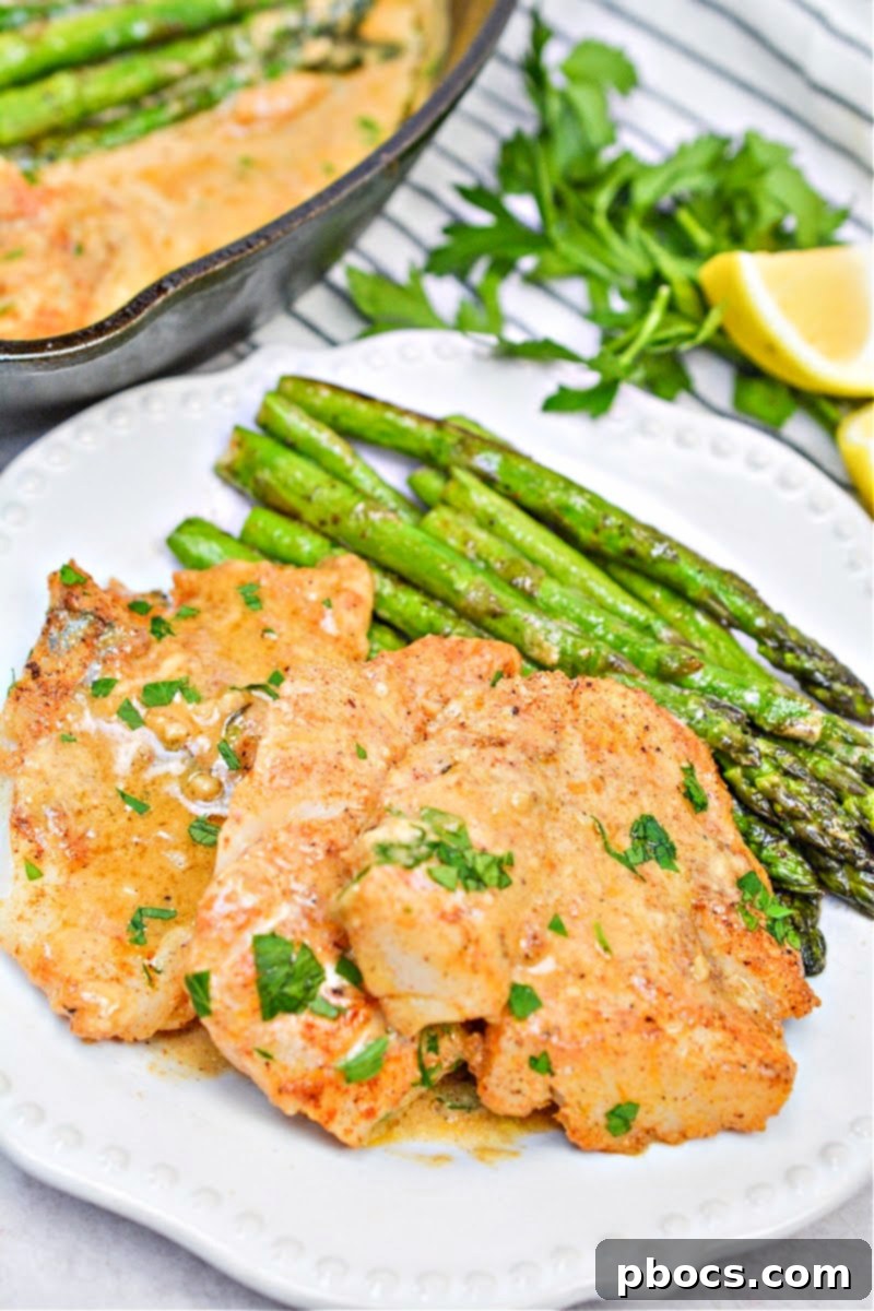 One-Pan Creamy Keto Cajun Cod & Asparagus 5 Creamy Keto Skillet Cajun Cod With Asparagus