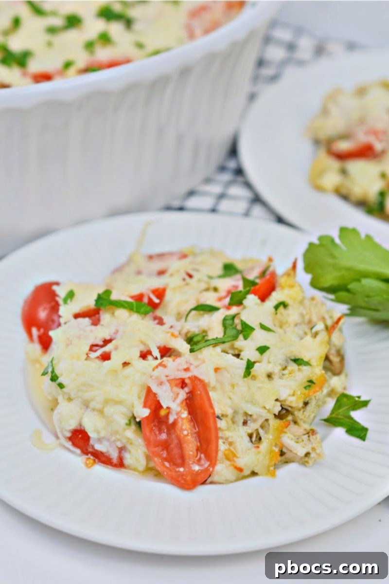 Keto Caprese Chicken Casserole with Pesto-Mayo Dressing