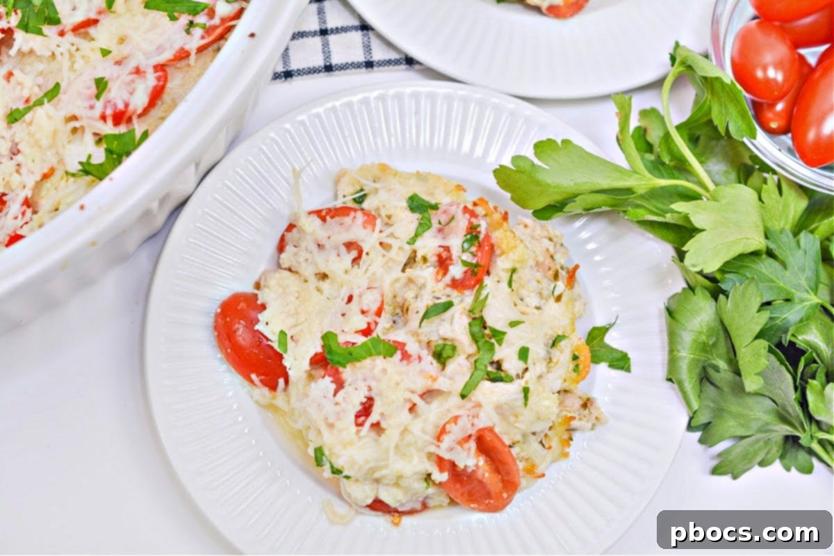 Delicious Low-Carb Chicken Caprese Casserole with Fresh Mozzarella