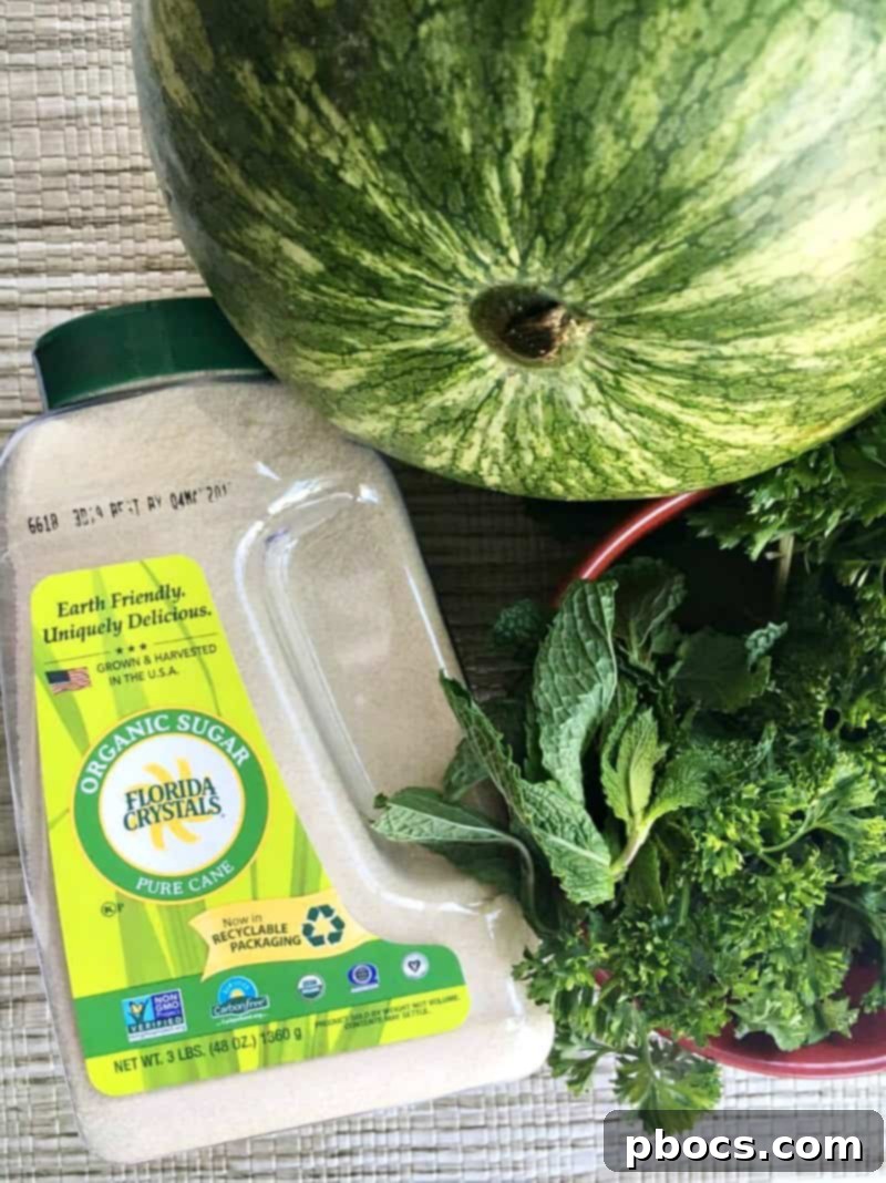 Serving of Florida Watermelon Salad with Balsamic, Mint, and Feta