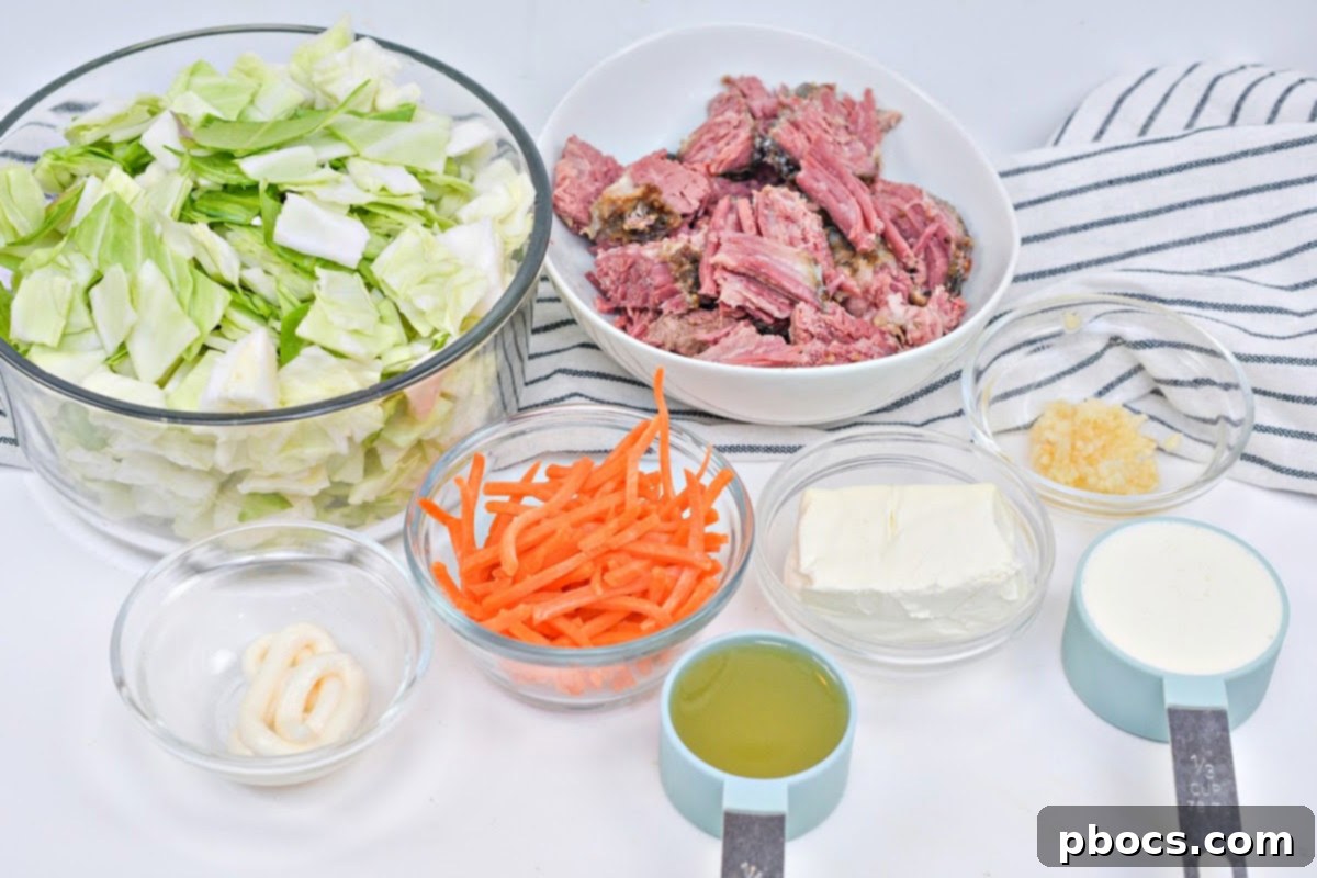 Creamy Keto Corned Beef & Cabbage Skillet