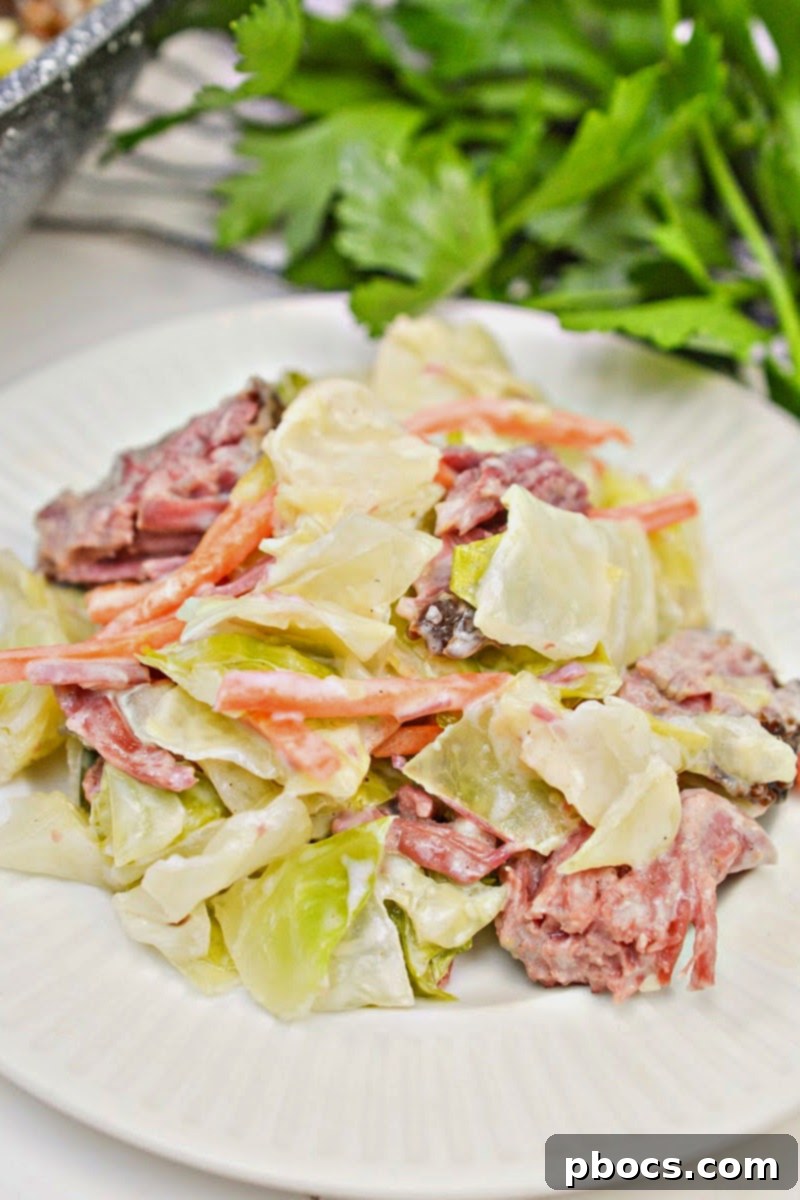 Creamy Keto Corned Beef & Cabbage Skillet