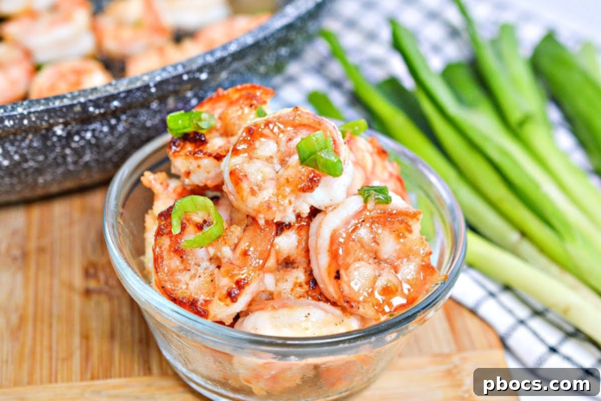 Sticky Honey-Garlic Keto Shrimp 3 Close-up of freshly cooked Keto Honey Garlic Butter Shrimp