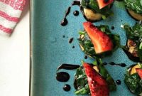 Seared Scallops with Balsamic Strawberry Glaze and Spinach