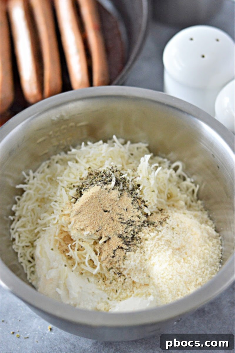 Arranging Sliced Sausages in Skillet