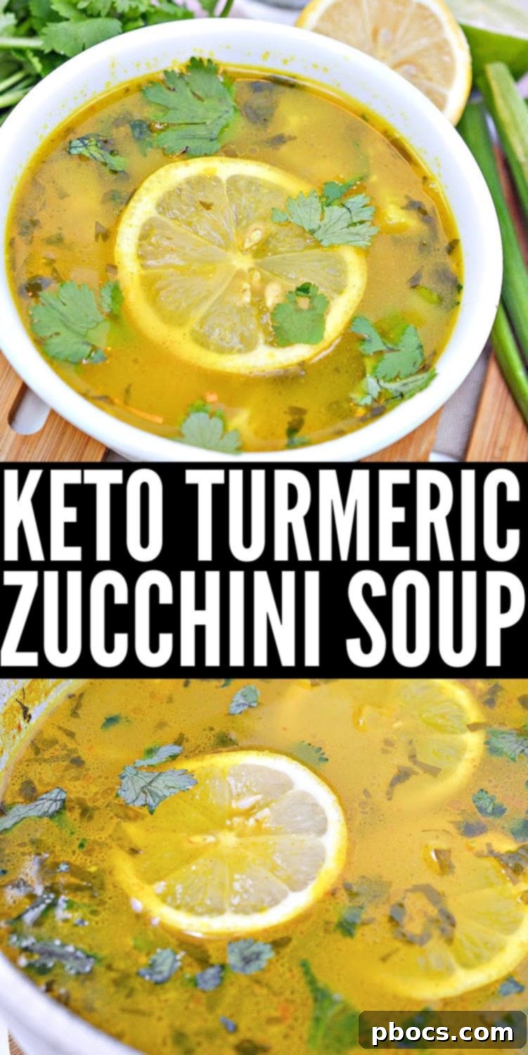 Sunshine Keto Zucchini Soup 15 Pin for later: Keto Turmeric Zucchini Soup, delicious and healthy