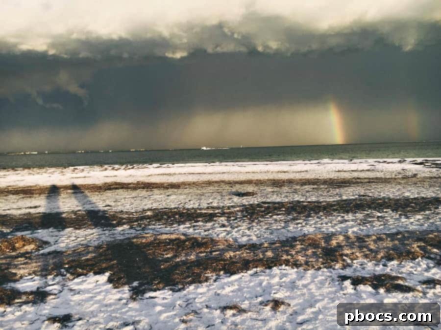 Beautiful rainbow over the water near Tarpon Springs