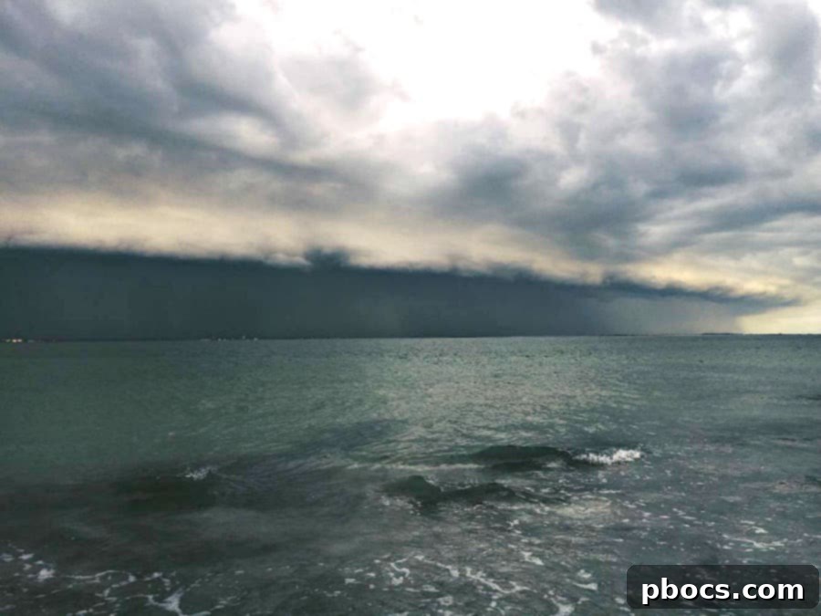 Storm clouds gathering over the island during a Tarpon Springs cruise