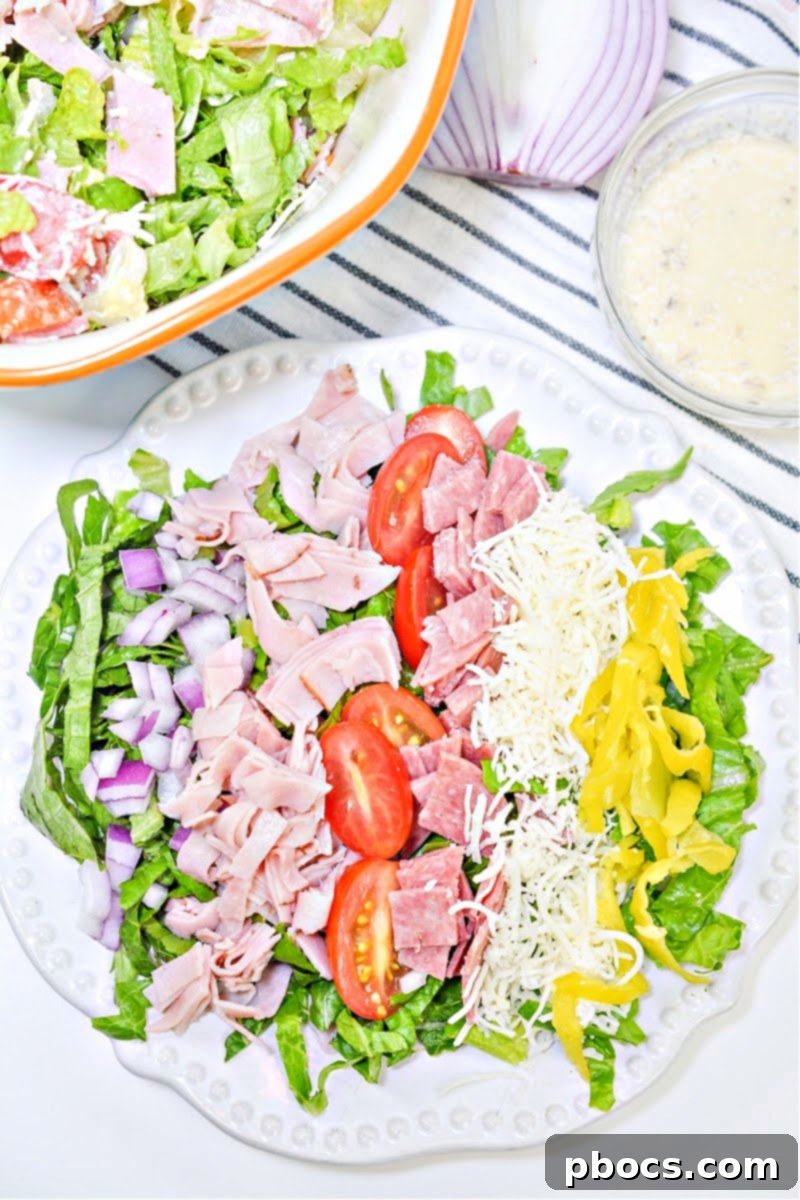 Keto Grinder Salad 4 Assembling a Keto Grinder Salad