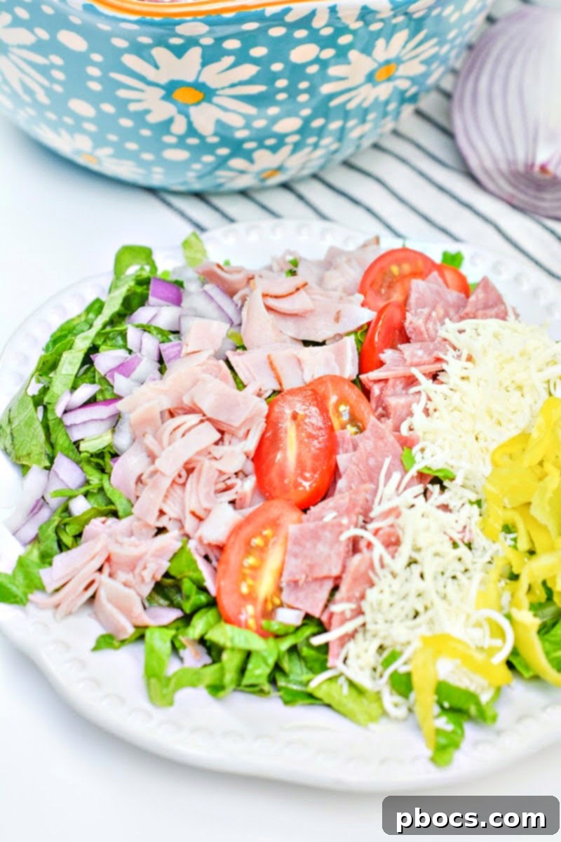 Keto Grinder Salad 6 Keto Grinder Salad Served with Soup