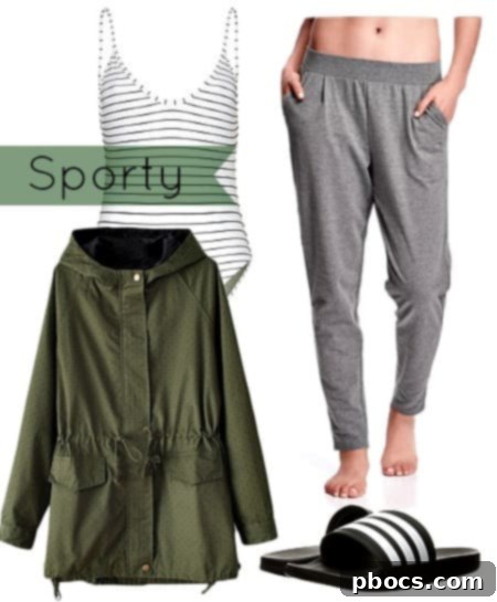 The Unexpected Layer: Styling Your One-Piece Swimsuit for Fall 2 How To Add a One Piece Swimsuit To Your Fall Outfits - Sporty Look