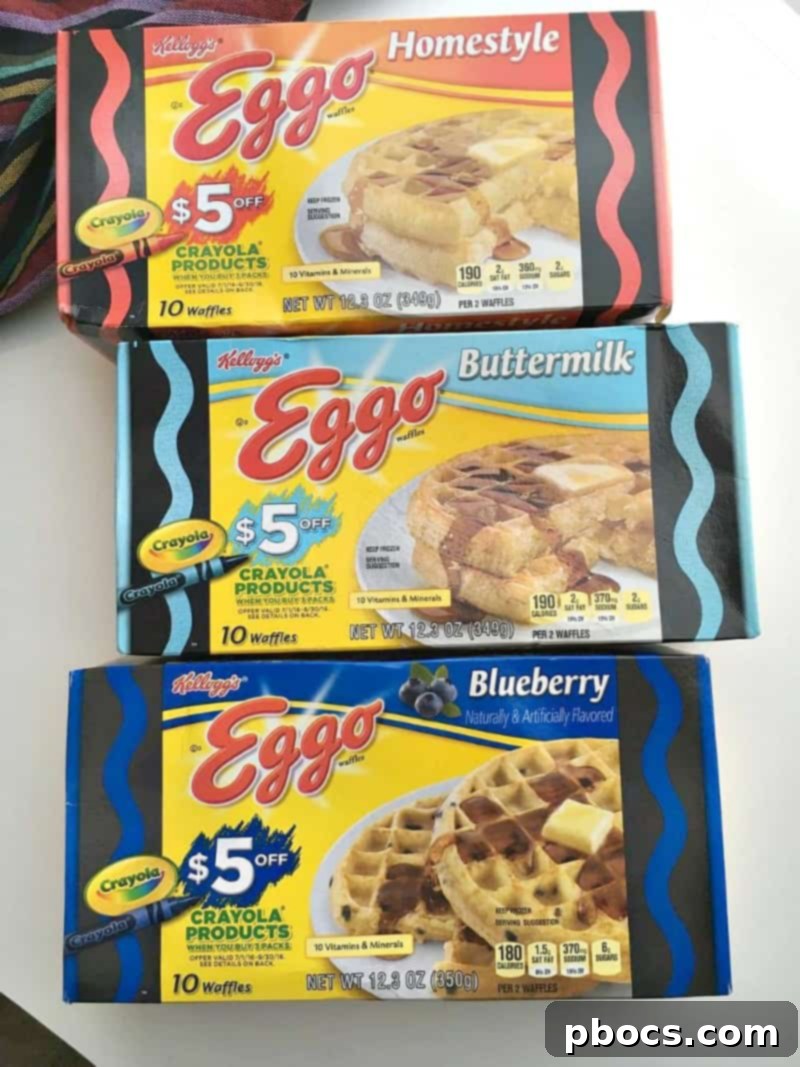 Waffle Tacos made with Homestyle Eggo Waffles and savory fillings