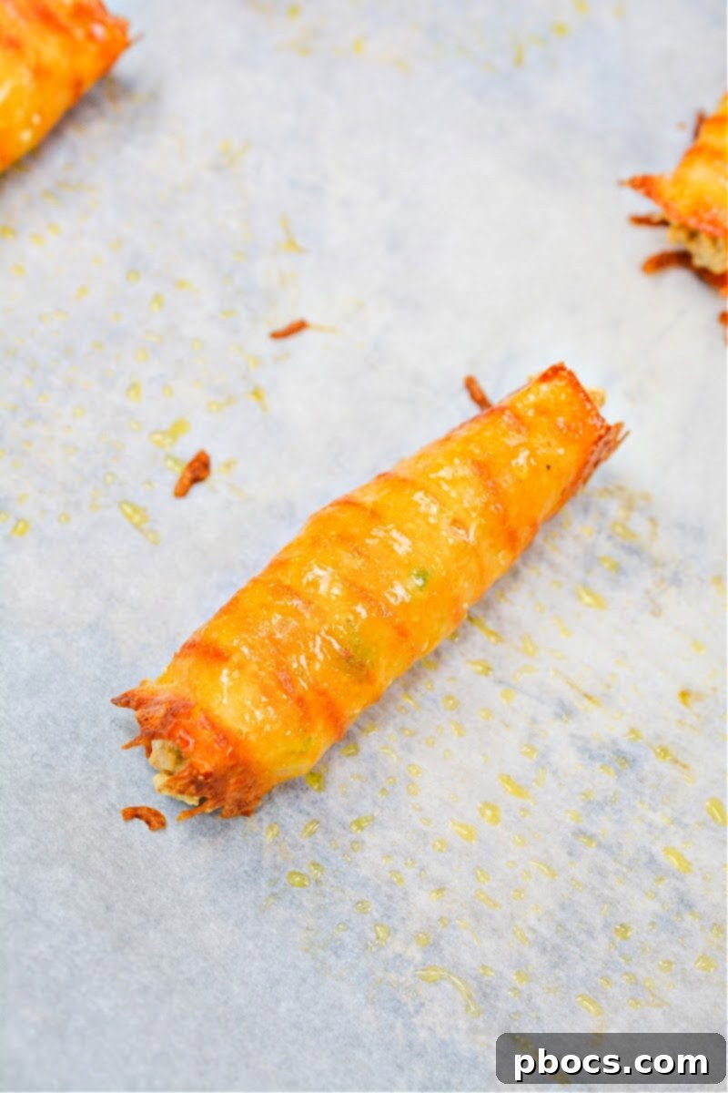 Adding filling down the center of each cheese circle