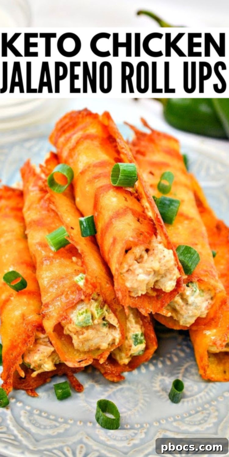 Keto Taco Seasoned Chicken & Jalapeno Roll Ups - Pin for later!
