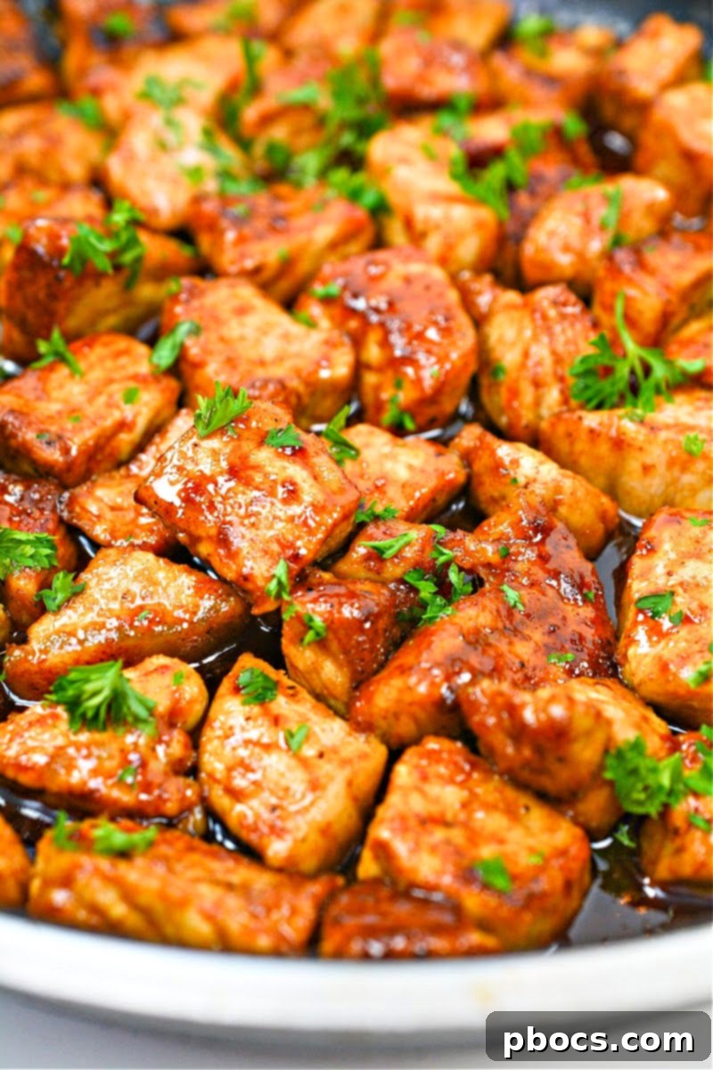 Keto Honey Garlic Pork Bites