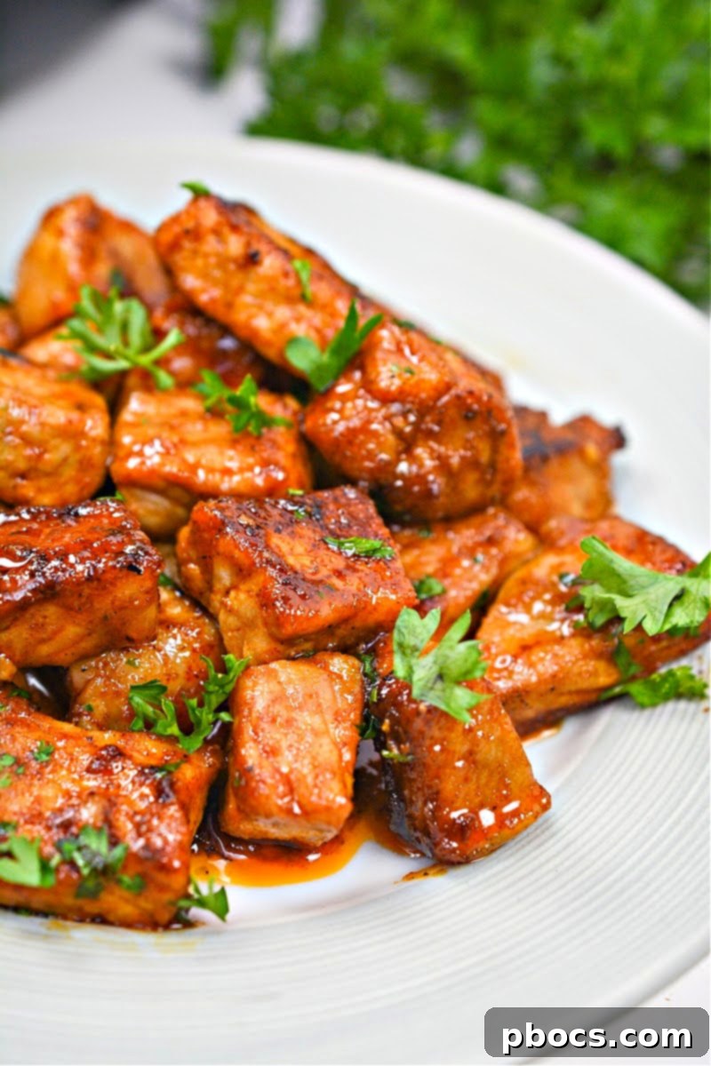 Keto Honey Garlic Pork Bites