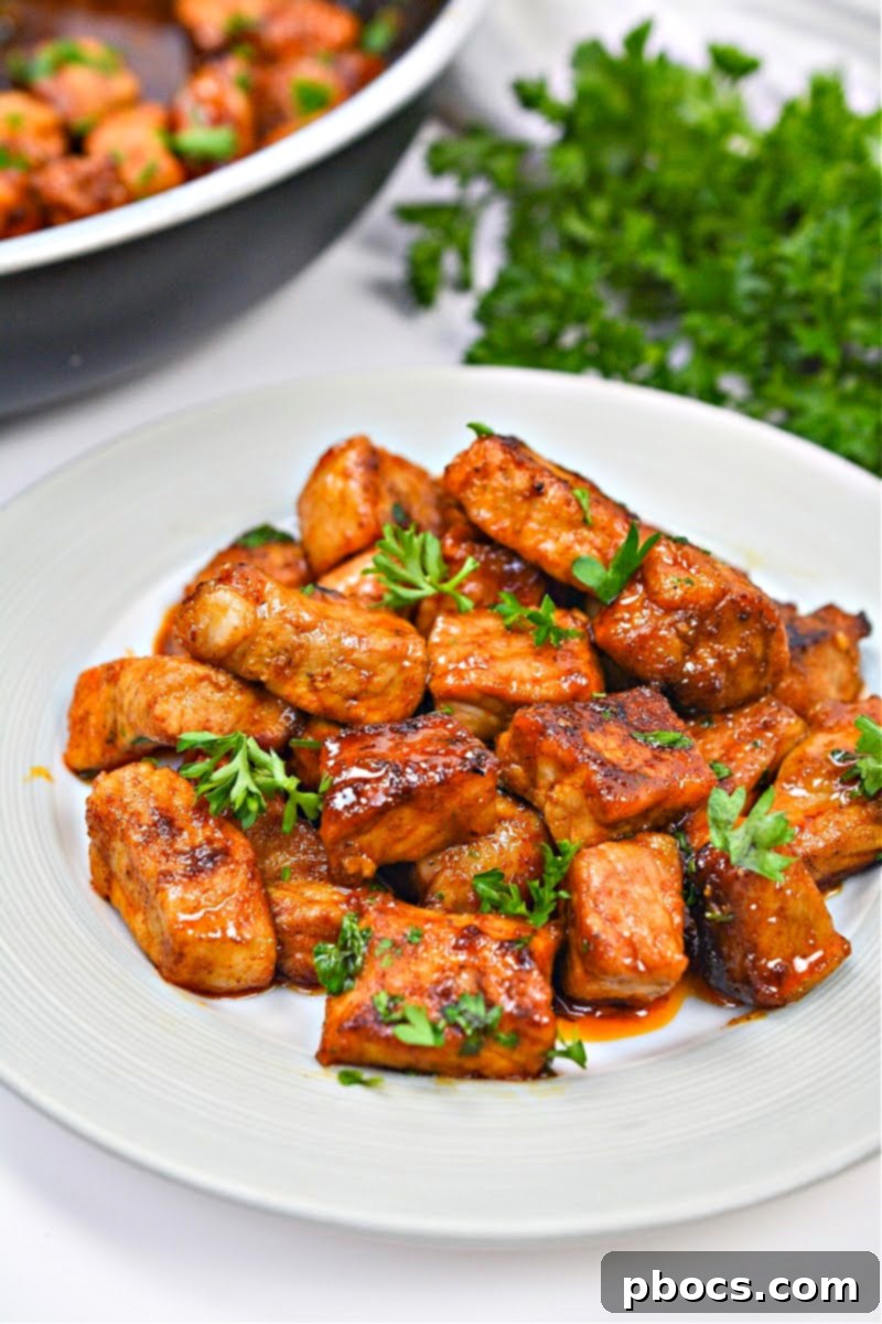 Keto Honey Garlic Pork Bites