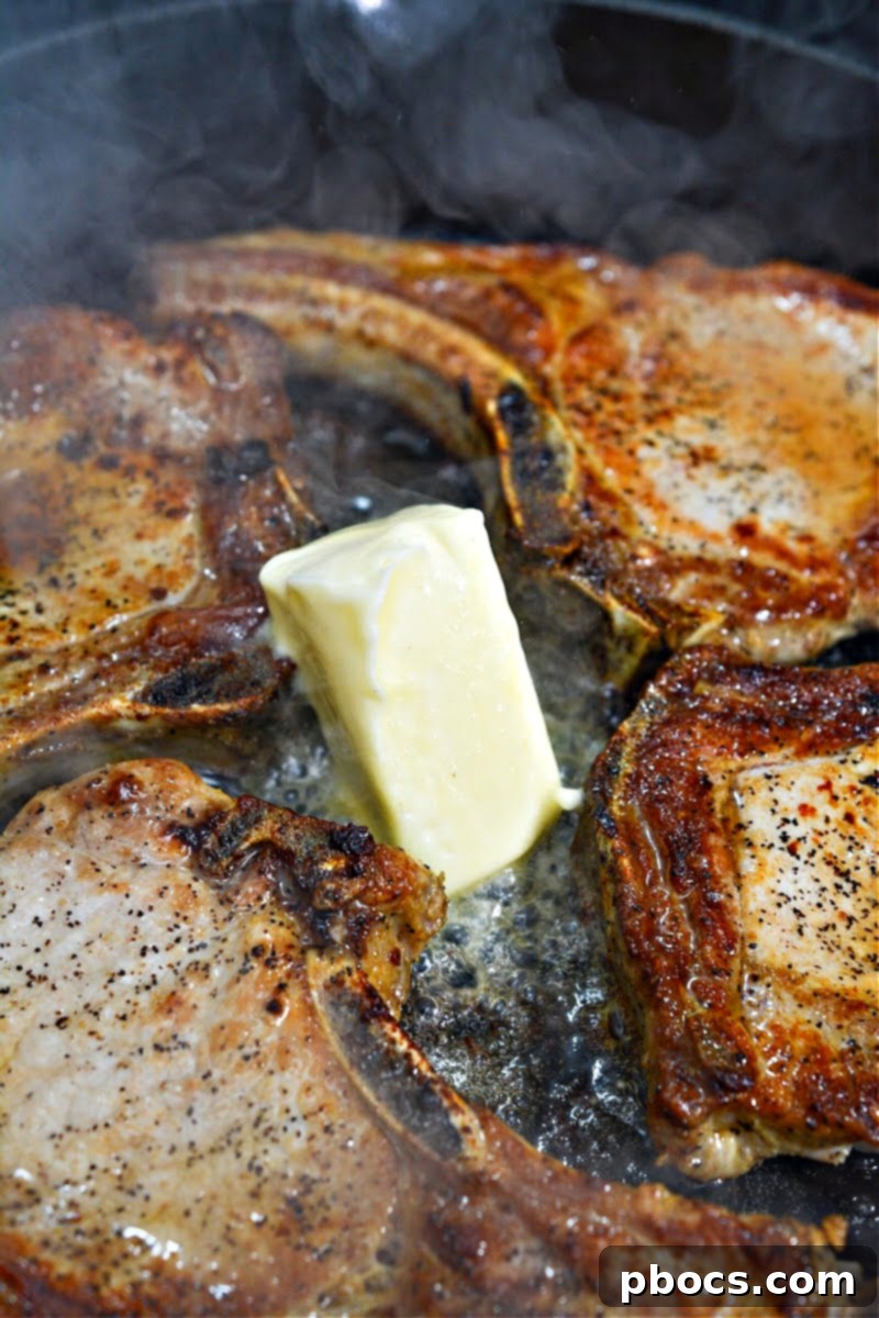 Keto Pan Seared Garlic Rosemary Pork Chops