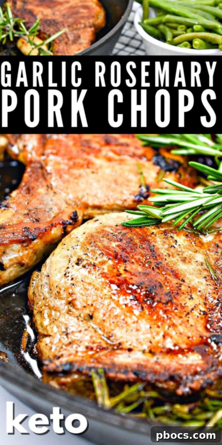 Keto Pan Seared Garlic Rosemary Pork Chops