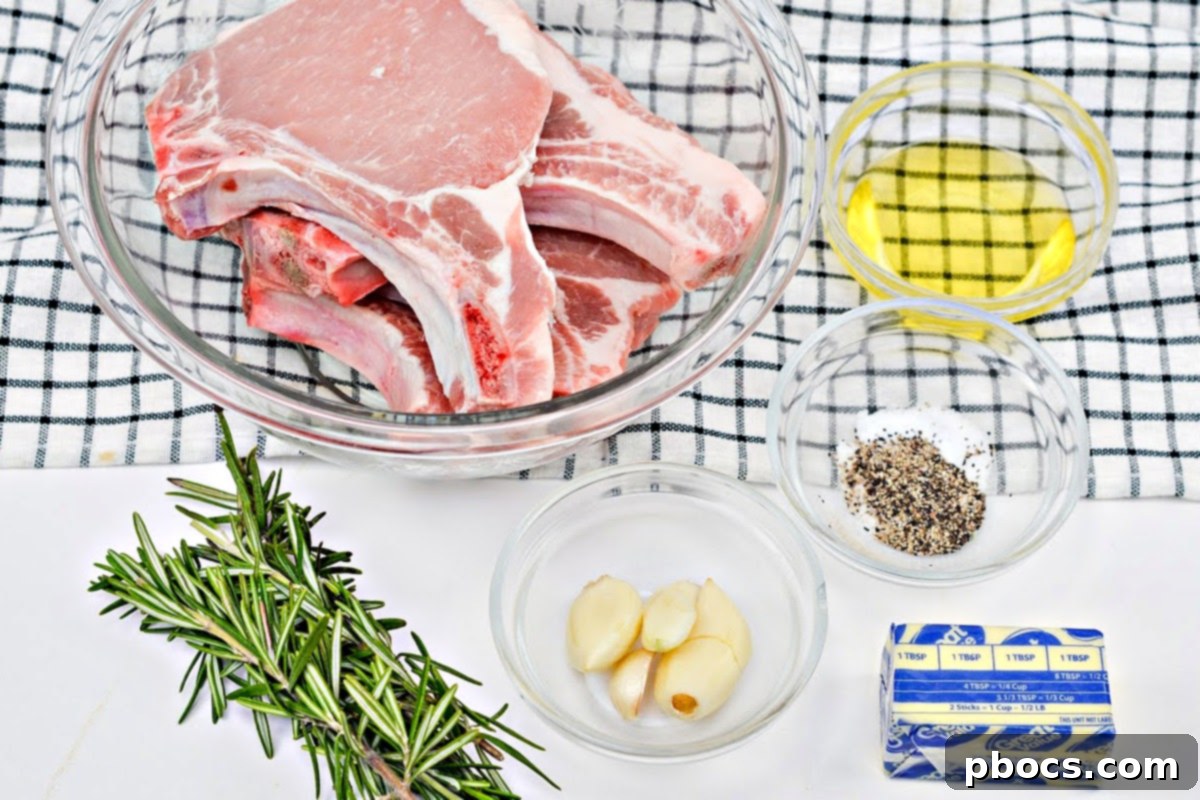 Keto Pan Seared Garlic Rosemary Pork Chops