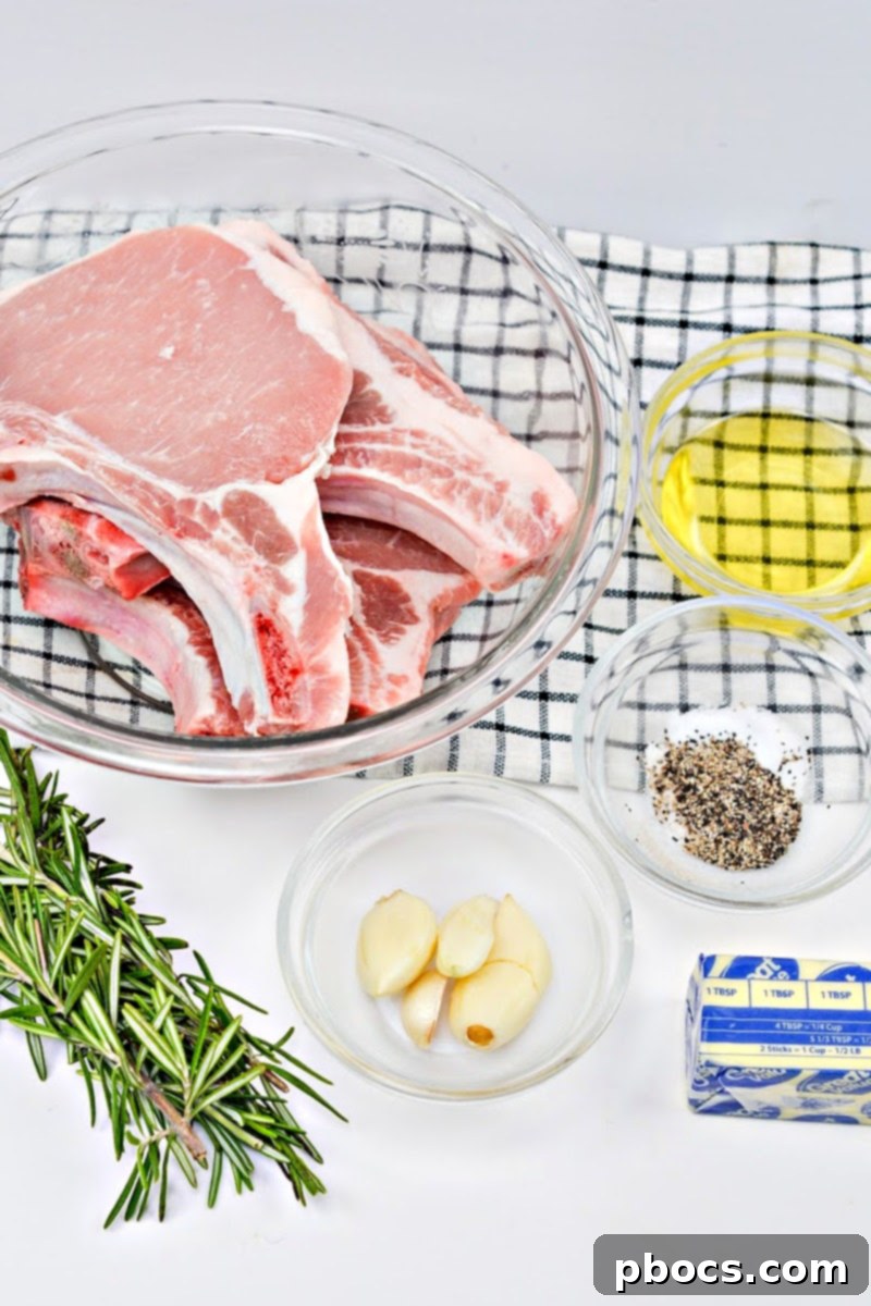 Keto Pan Seared Garlic Rosemary Pork Chops