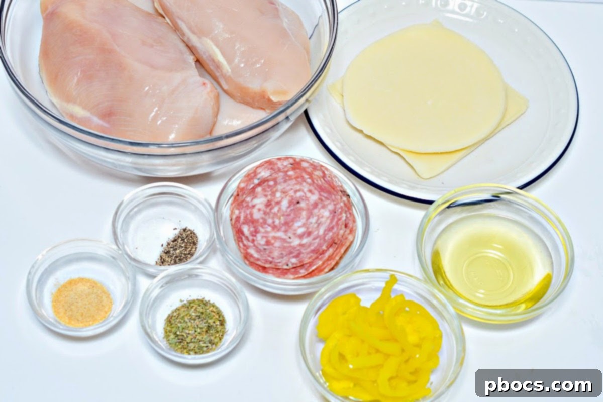 Antipasto-Loaded Keto Hasselback Chicken 4 Keto Hasselback Antipasto Stuffed Chicken with melted cheese