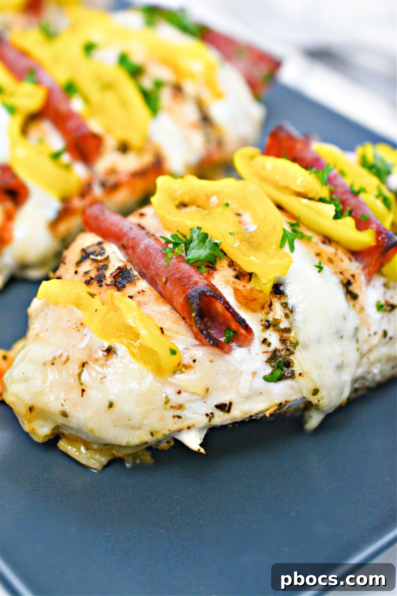 Antipasto-Loaded Keto Hasselback Chicken 7 Serving of Keto Hasselback Antipasto Stuffed Chicken with side dishes