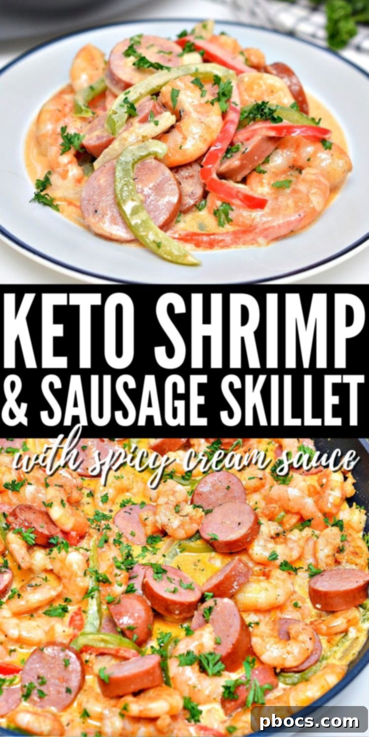 Creamy Spicy Keto Shrimp and Sausage Skillet