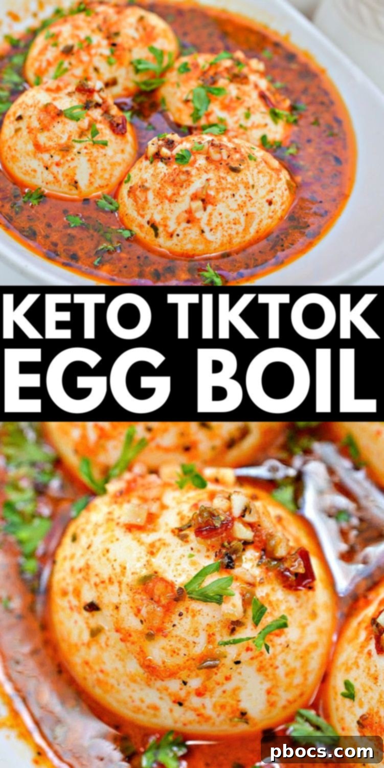 Keto TikTok Egg Boil pin graphic