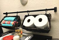 Smart DIY Bathroom Storage: Towel Bar and Wicker Basket Duo