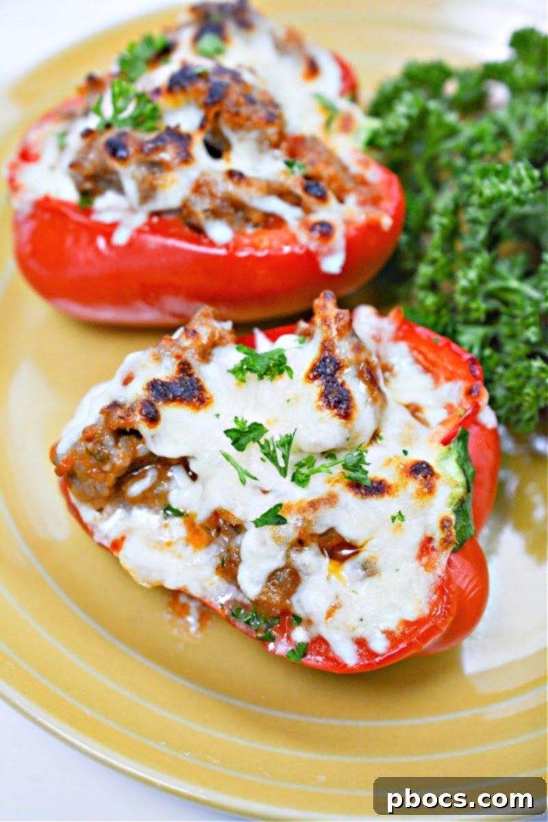 Keto Lasagna Stuffed Peppers