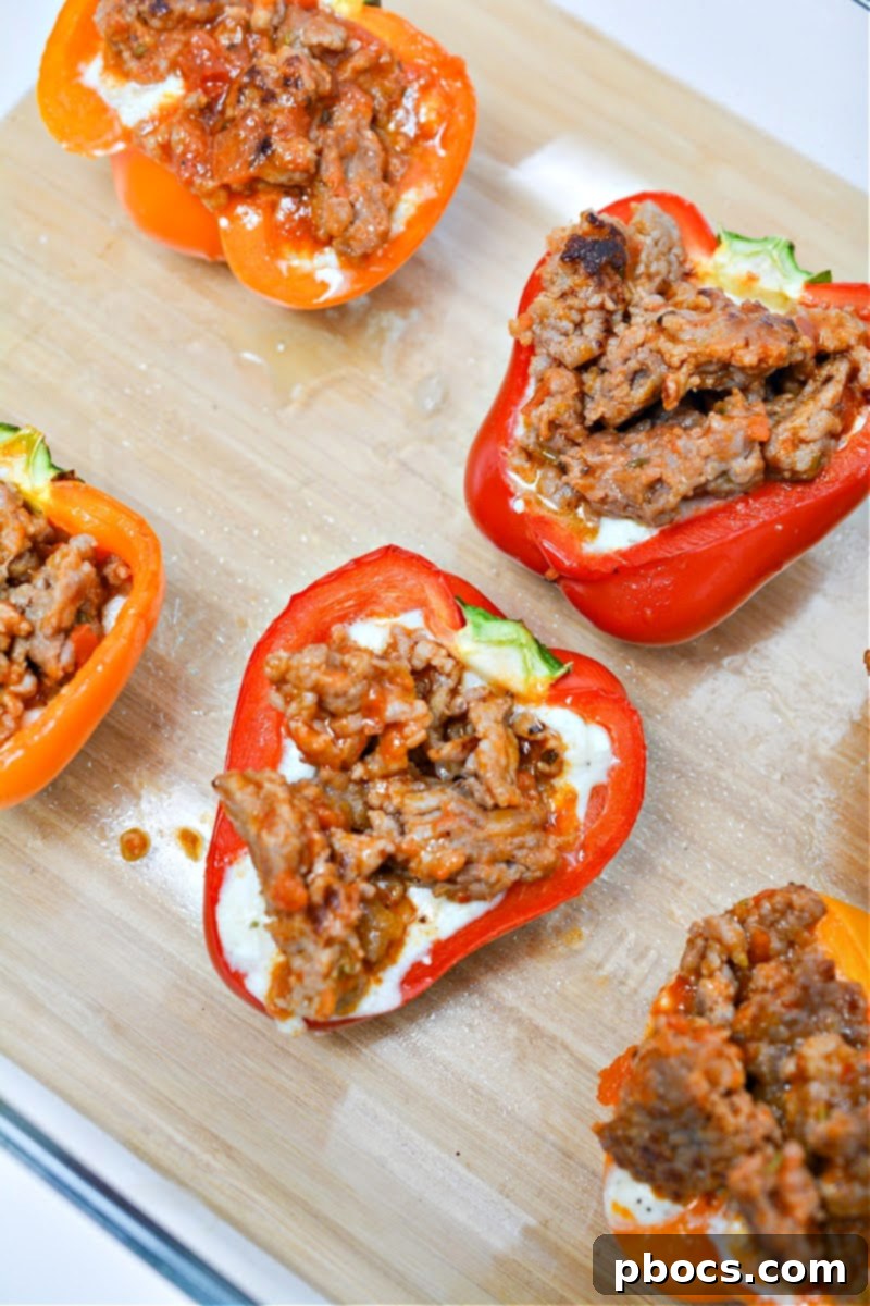 Keto Lasagna Stuffed Peppers