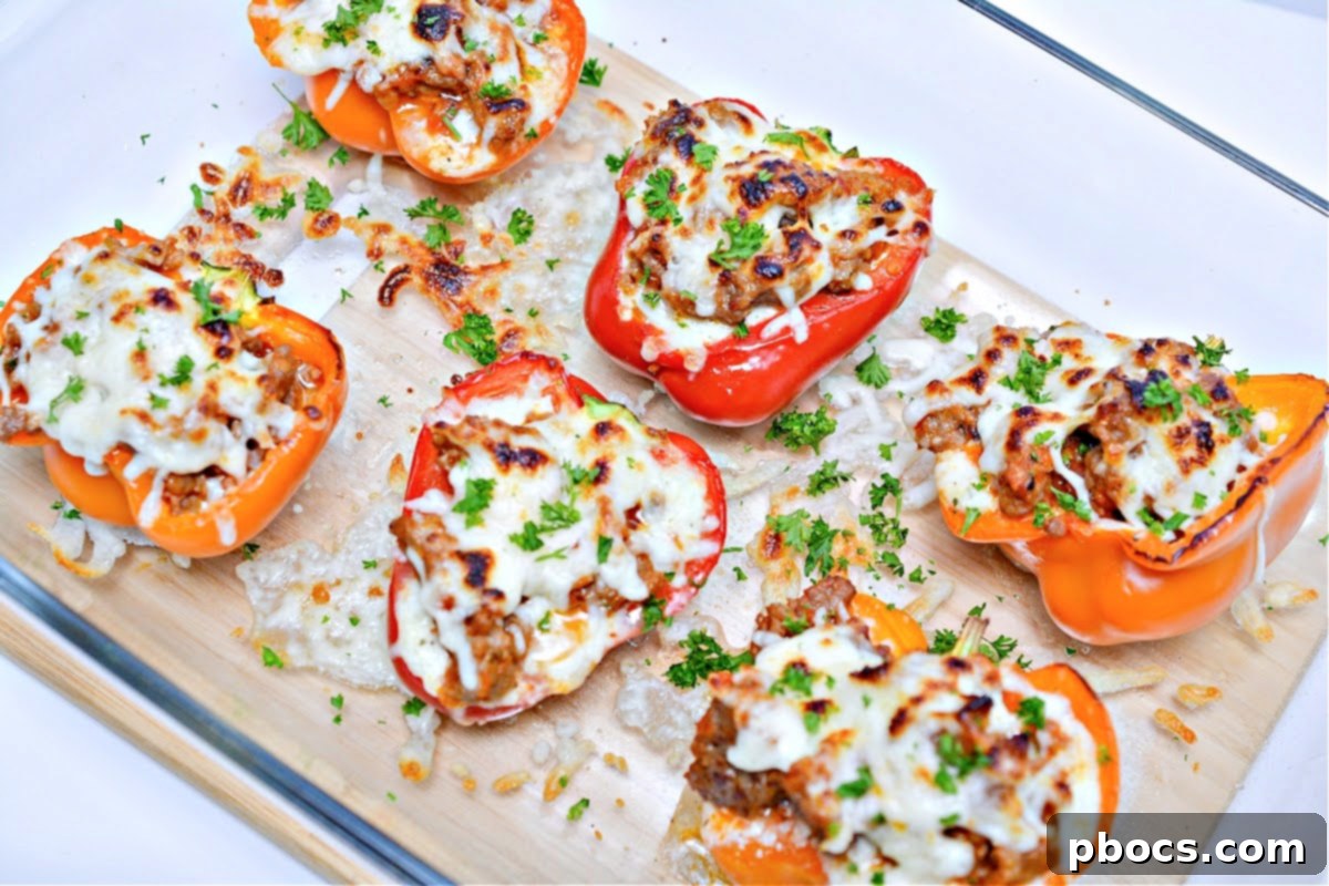Keto Lasagna Stuffed Peppers