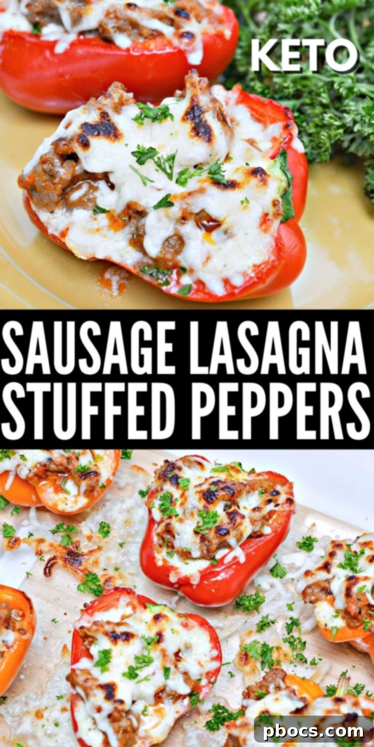 Keto Lasagna Stuffed Peppers