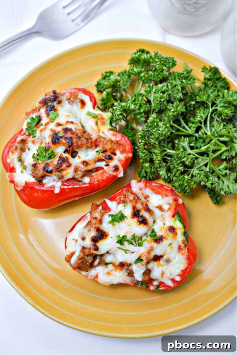 Keto Lasagna Stuffed Peppers