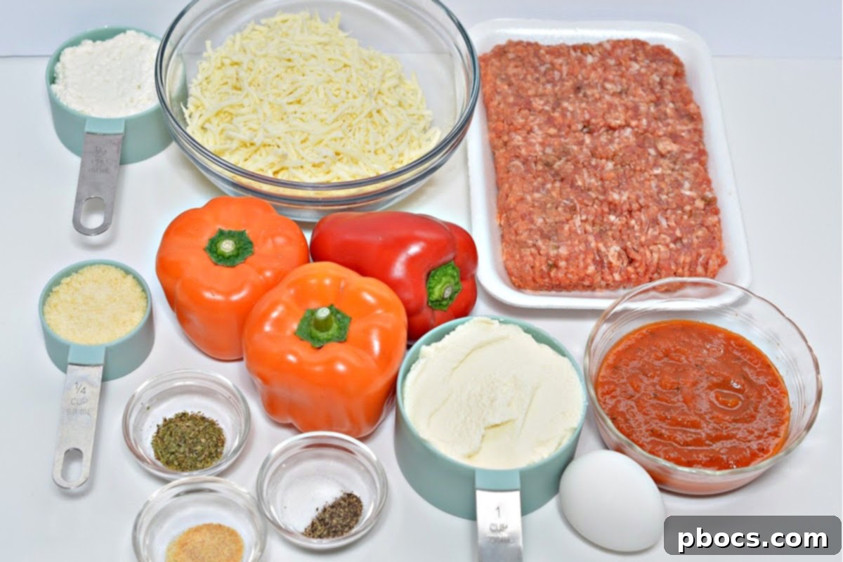 Keto Lasagna Stuffed Peppers