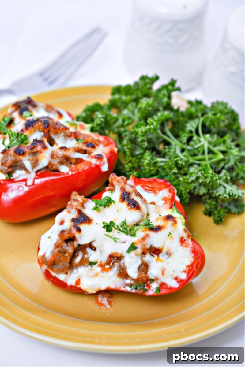 Keto Lasagna Stuffed Peppers